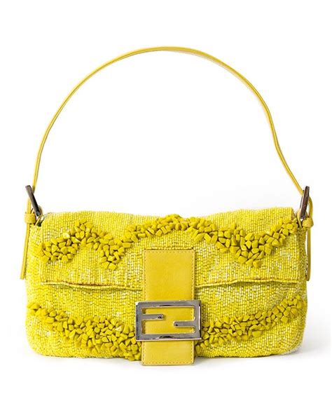 vintage fendi handbag yellow|fendi old baguette 1990.